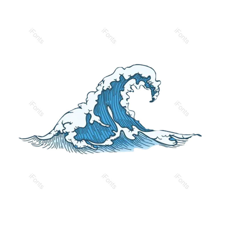 装饰图片,卡通元素,波浪PNG,手绘浪花免抠素材